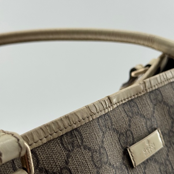 Gucci GG Supreme Canvas Tote Bag with Leather Trim - Picture 6 of 13